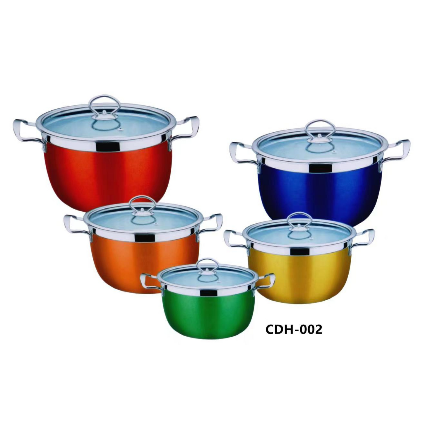 Candera Home CDH-002 | 10-Piece Stainless Steel Cookware Set