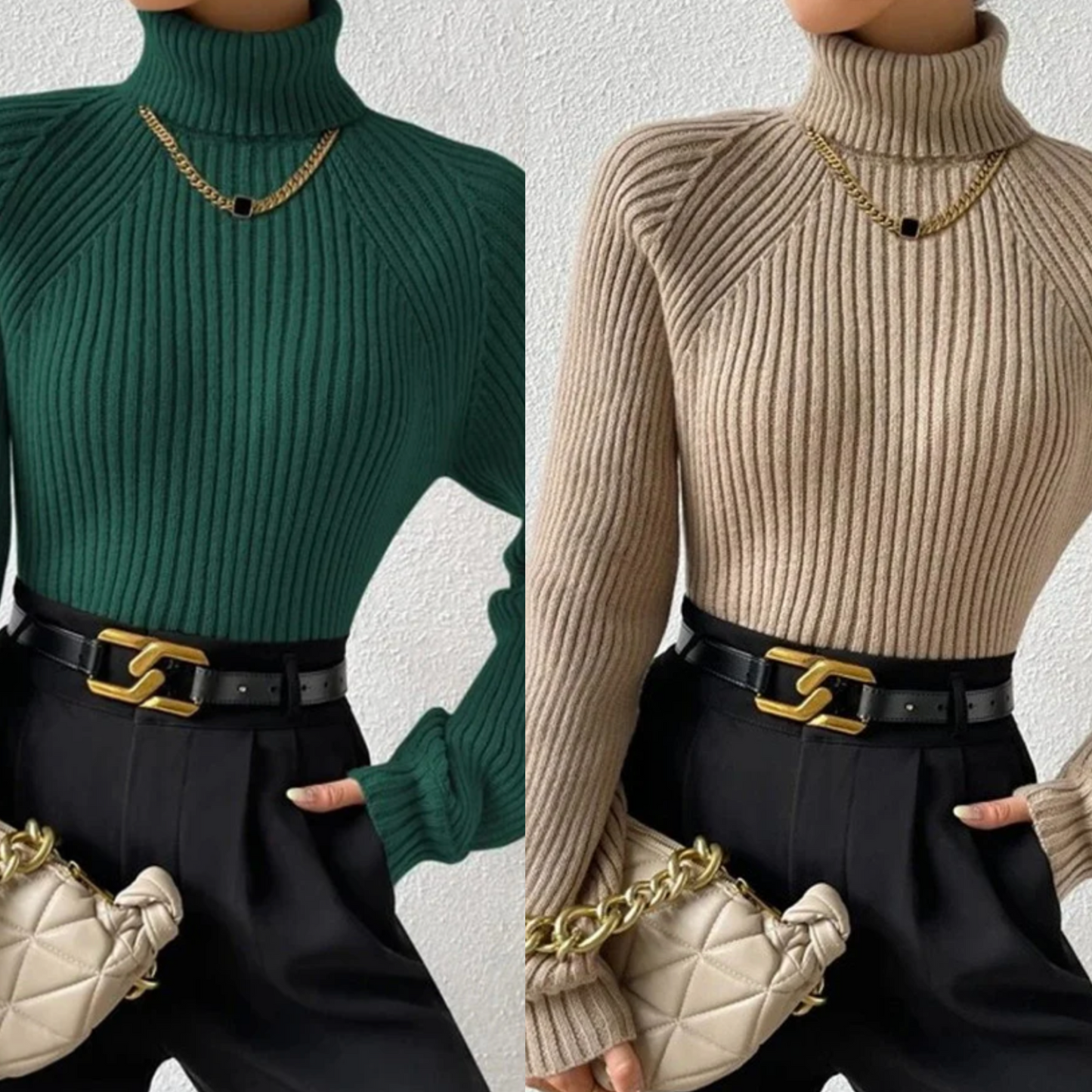 Women’s Casual Turtleneck Sweater – Cozy Loose Fit