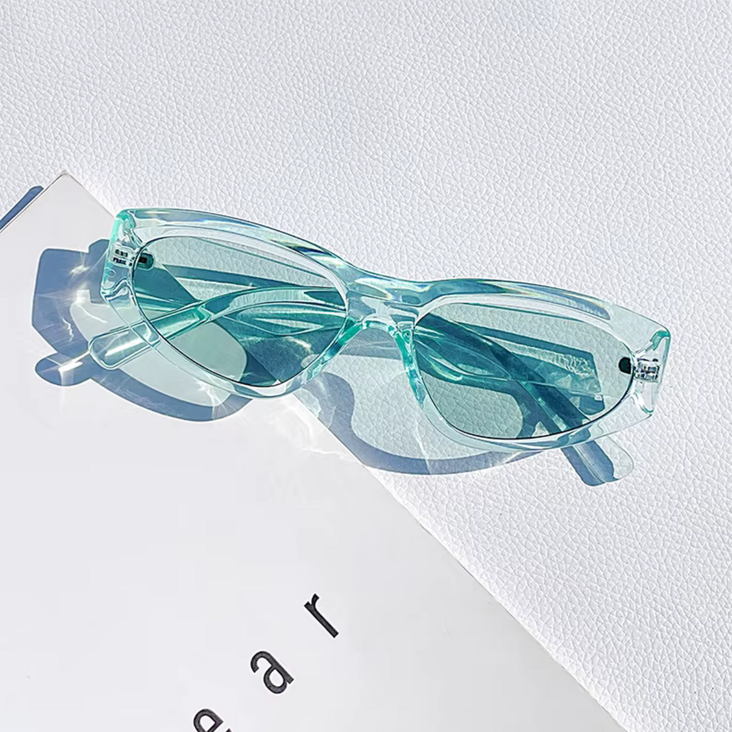 Women’s Blue Clear Square Sunglasses | Bold & Stylish