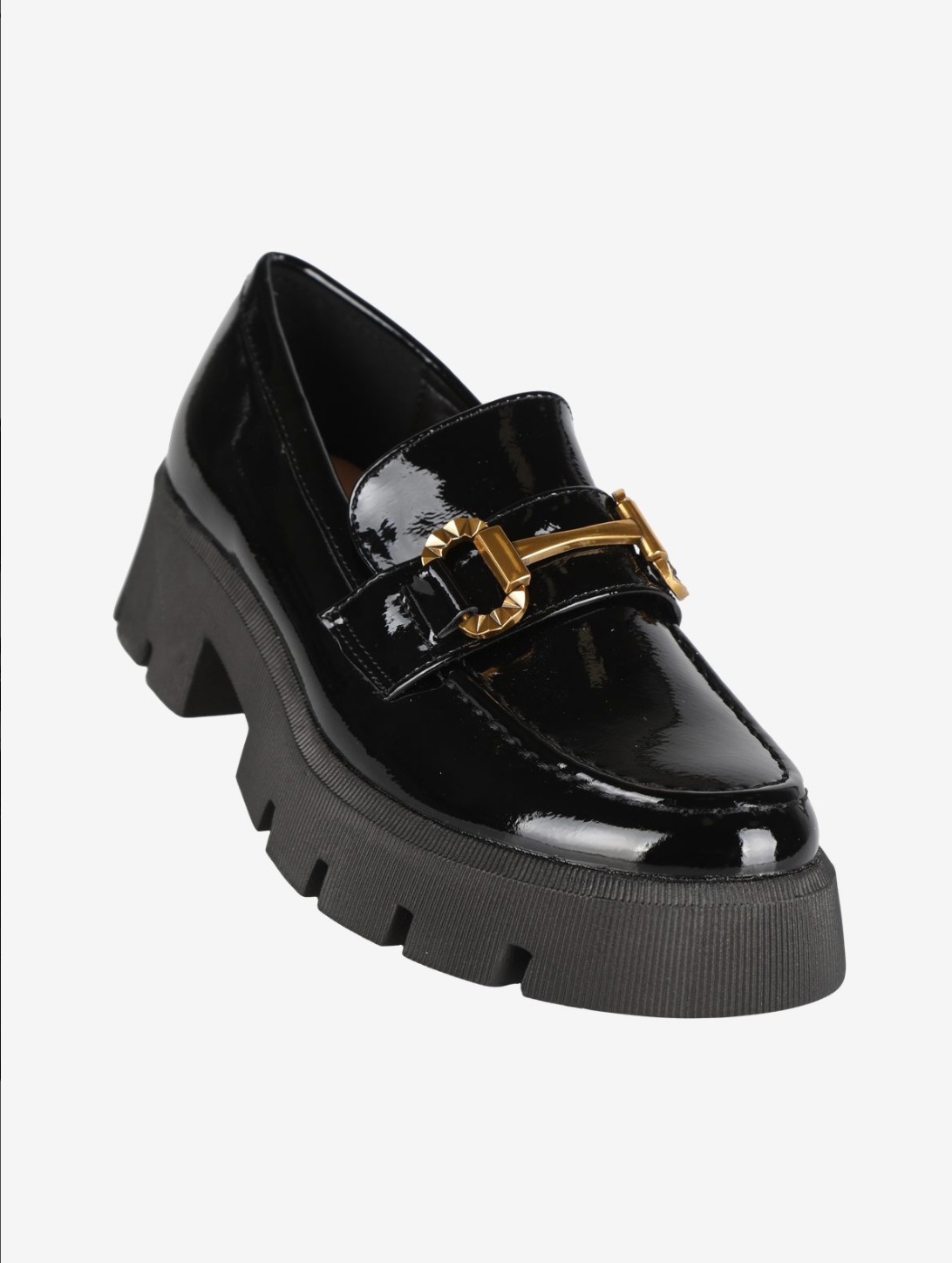 Sweet Shoes Women's patent leather loafers with wedge