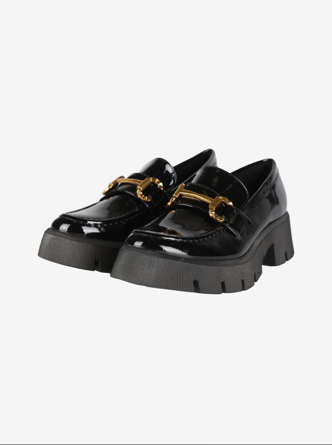 Sweet Shoes Women's patent leather loafers with wedge