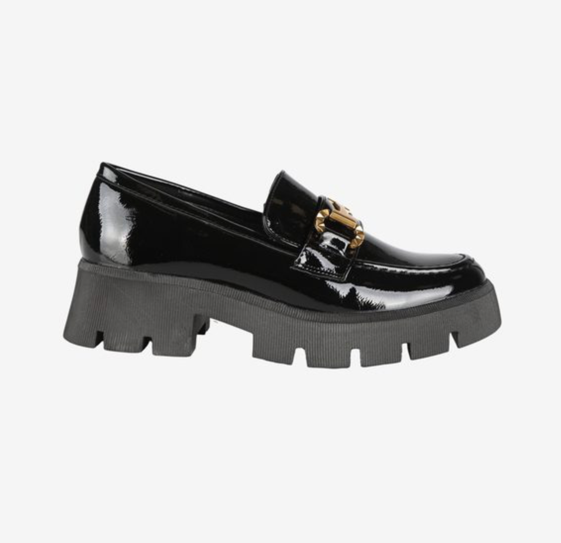 Sweet Shoes Women's patent leather loafers with wedge