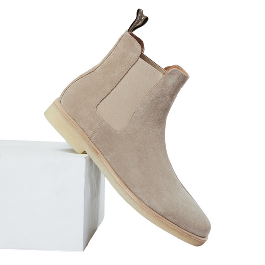 Beige Leather Ankle Boots | Classic &amp; Comfortable